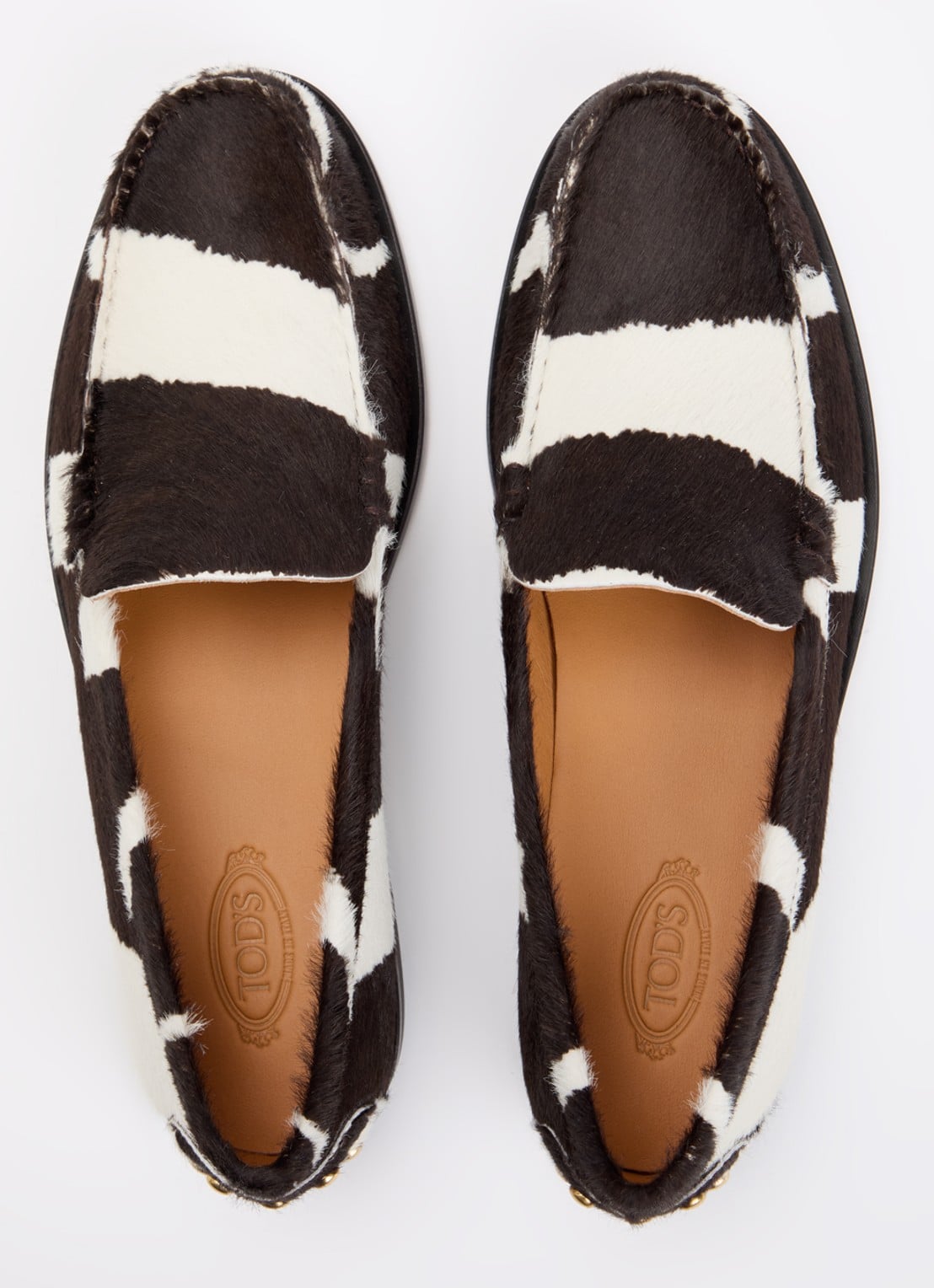 Tod's Loafer van kalfsleer met dierenprint  - detail 3 donkerbruin