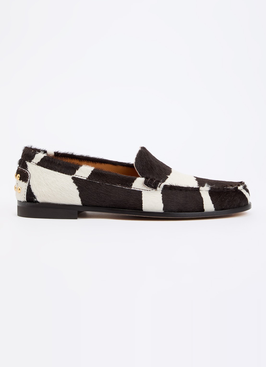 Tod's Loafer van kalfsleer met dierenprint  - voorkant donkerbruin