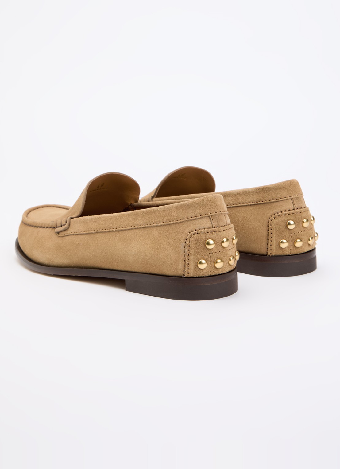 Tod's Loafer van kalfssuède met studs  - achterkant 6 camel