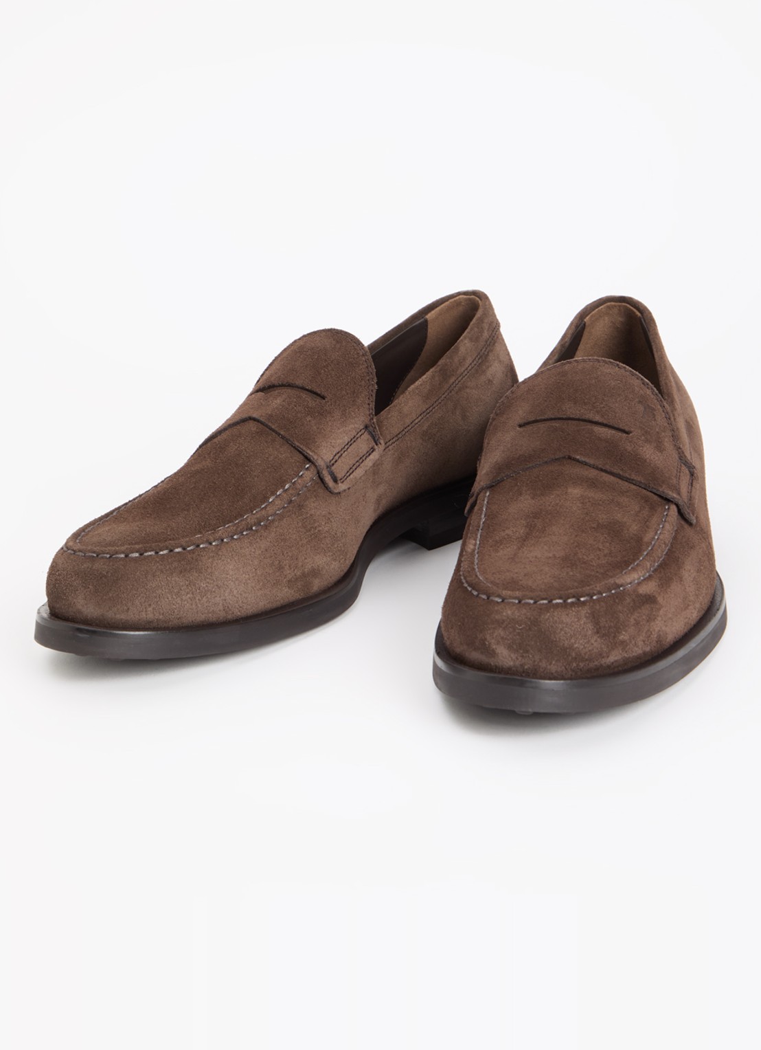 Tod's Loafer van kalfssuède - detail donkerbruin