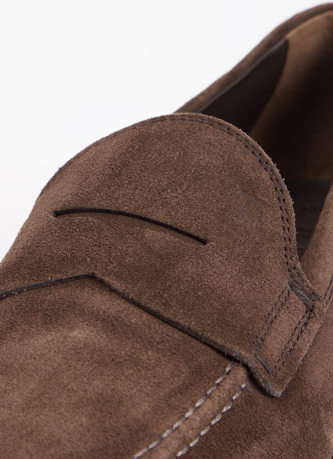 Tod's Loafer van kalfssuède - detail 4 donkerbruin