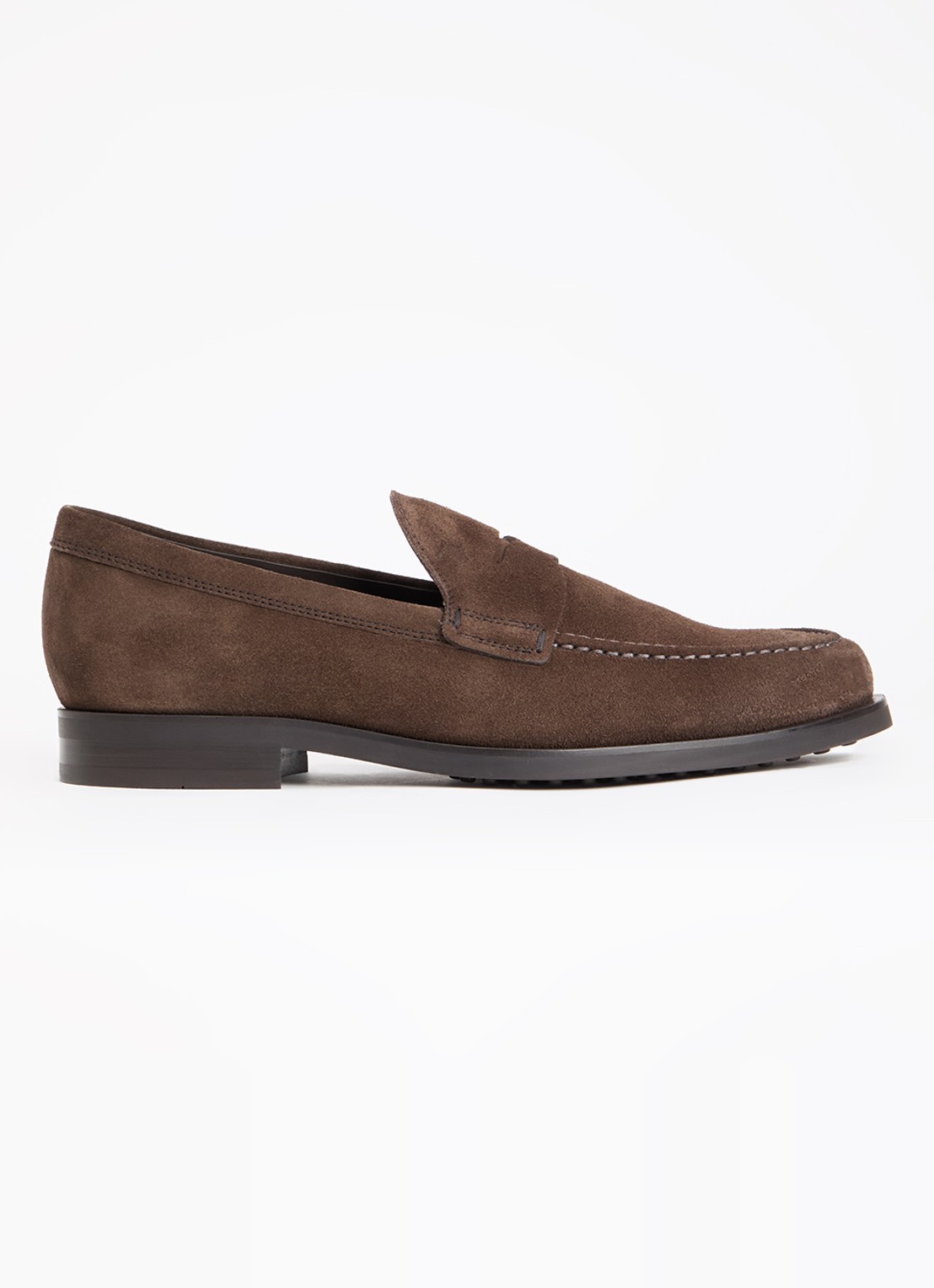 Tod's Loafer van kalfssuède - voorkant 5 donkerbruin
