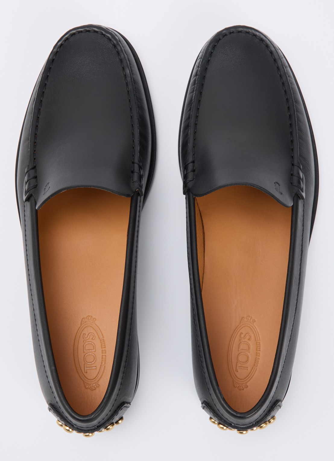 Tod's Loafer van leer met studs - detail 2 zwart