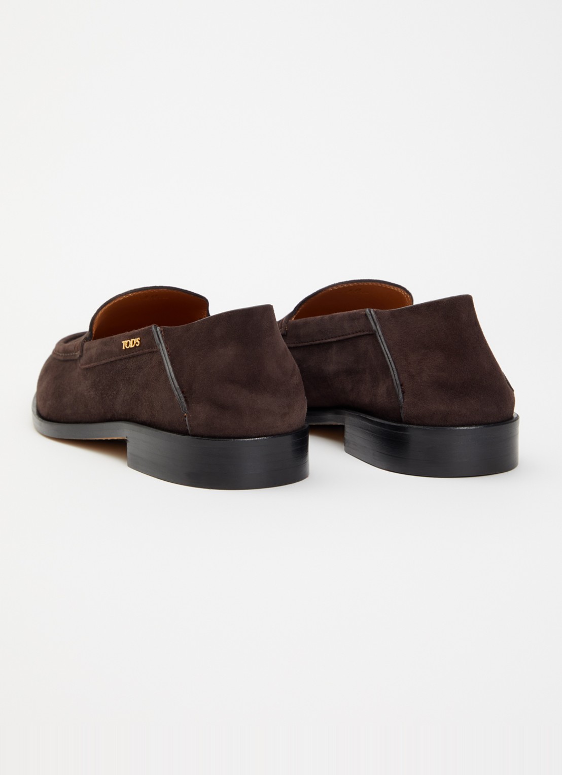 Tod's Loafers van kalfssuède - achterkant 6 donkerbruin