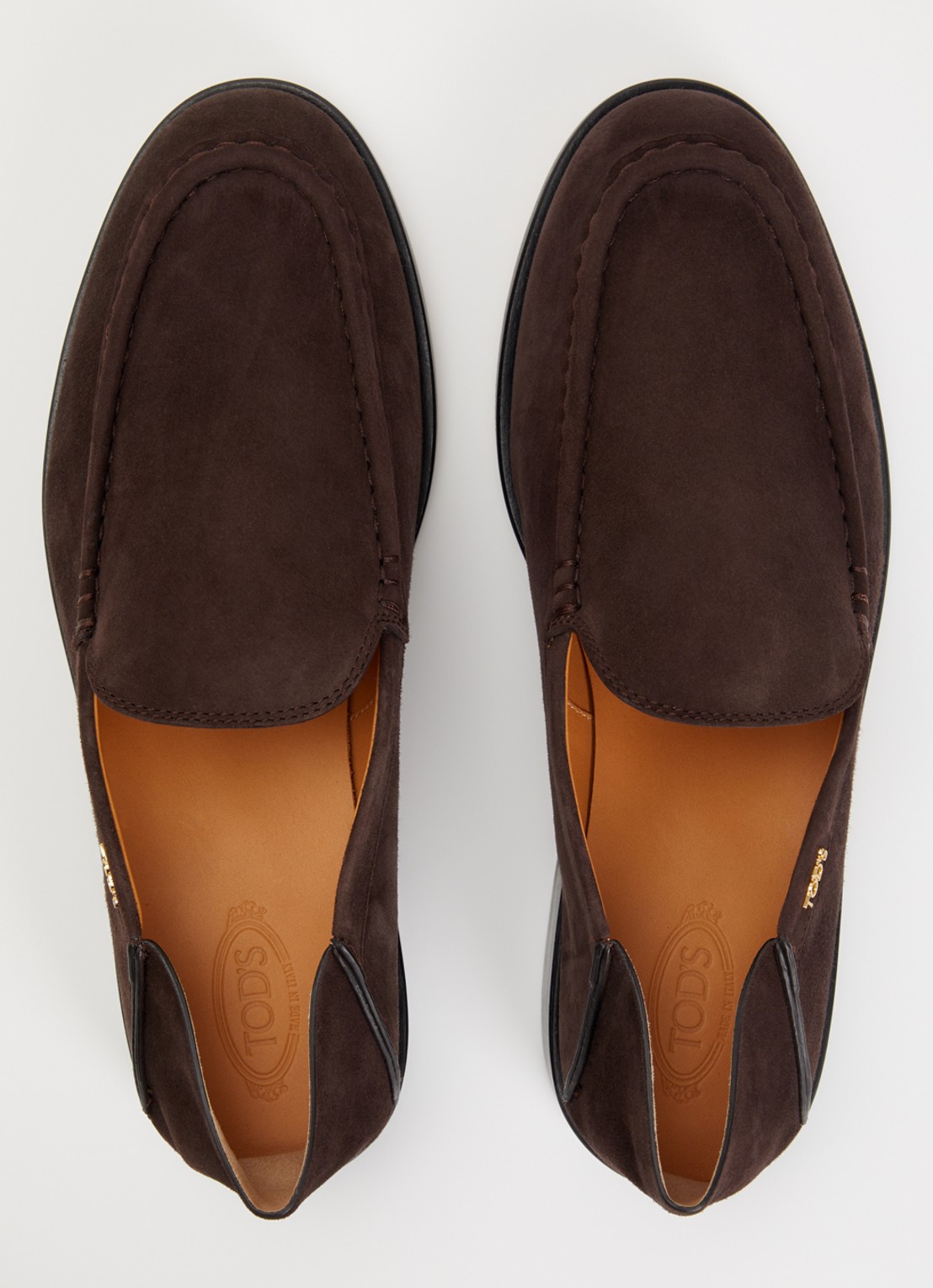 Tod's Loafers van kalfssuède - detail 3 donkerbruin