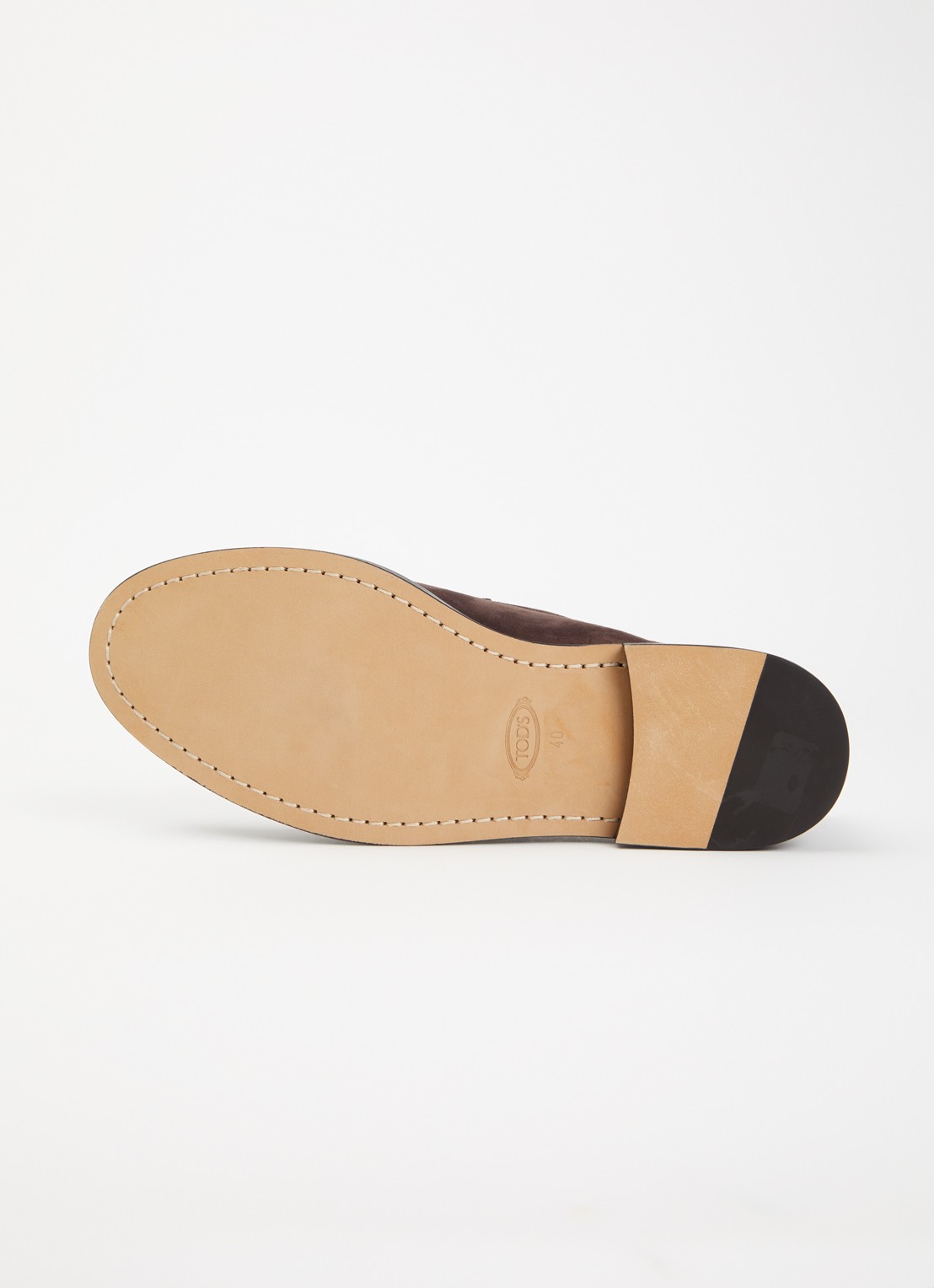 Tod's Loafers van kalfssuède - detail 4 donkerbruin