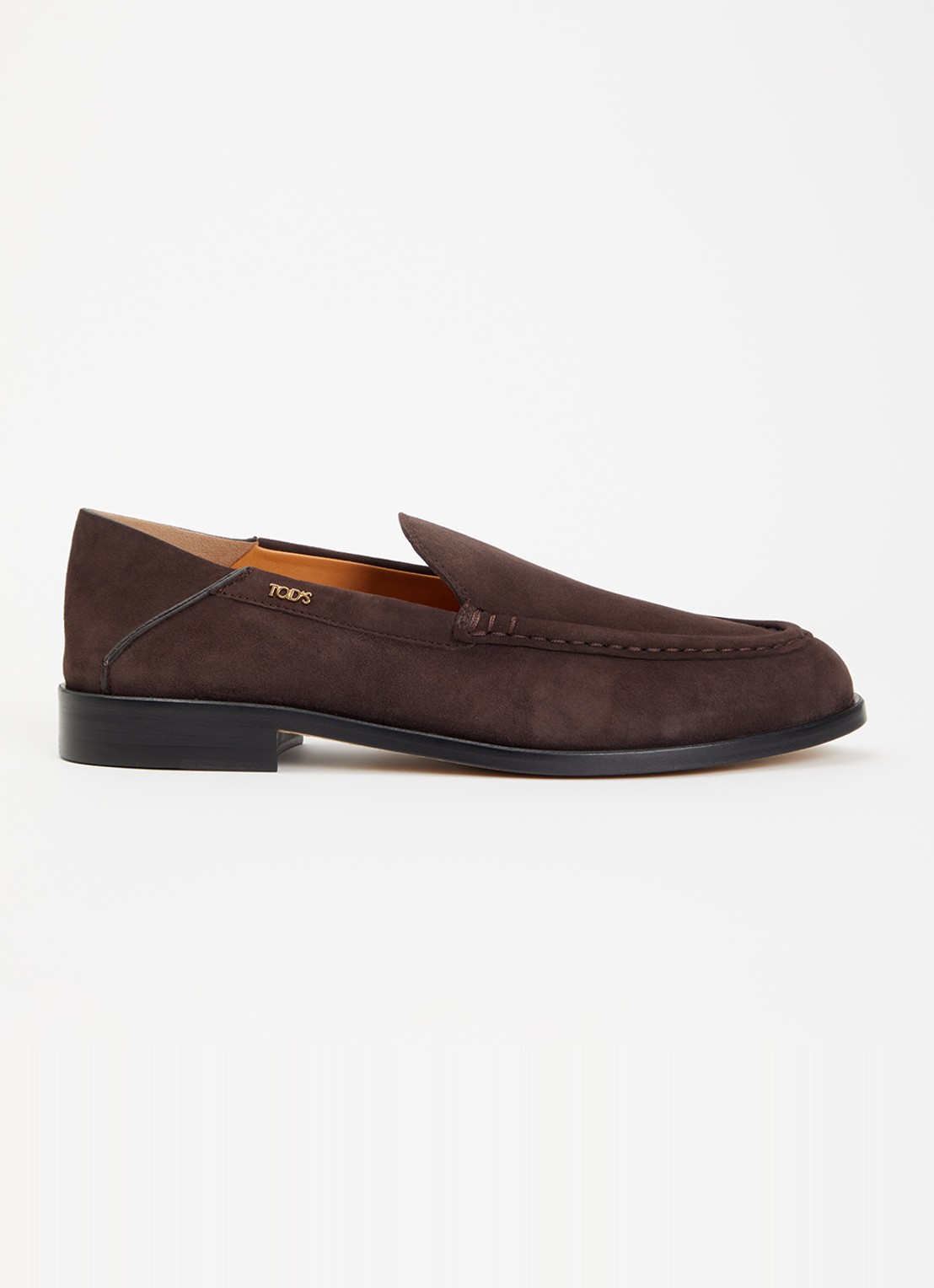 Tod's Loafers van kalfssuède - voorkant donkerbruin