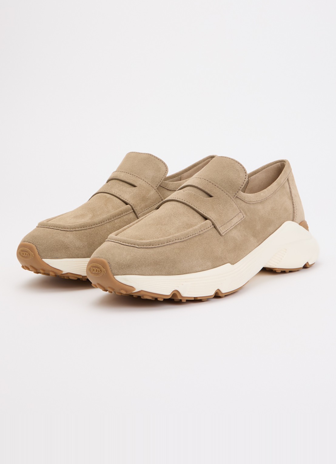 Tod's Mocassino Bordo slip-on van kalfssuède - detail 3 zand