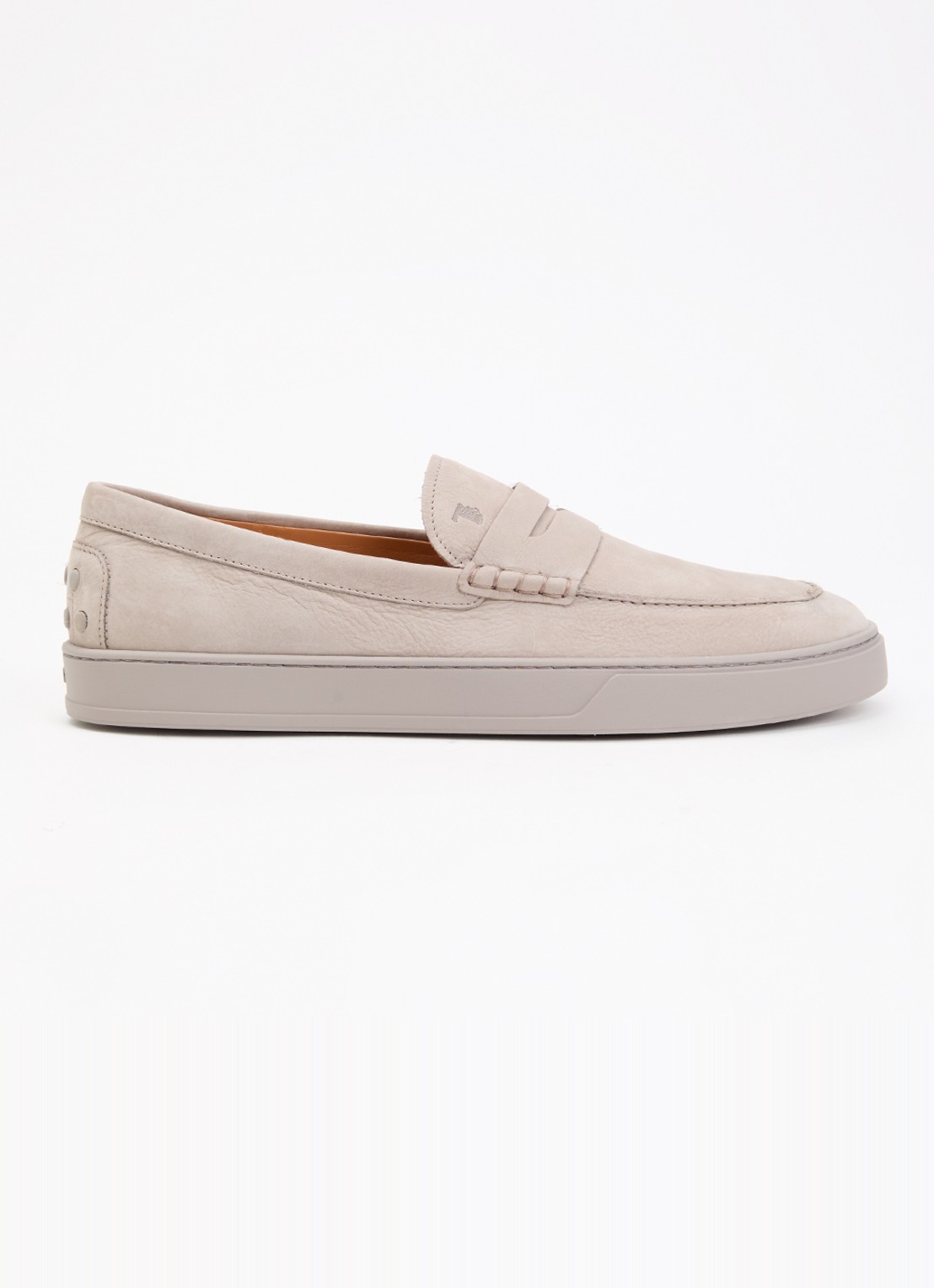 Tod's Mocassino Cassetta slip-on van leer - voorkant grijs