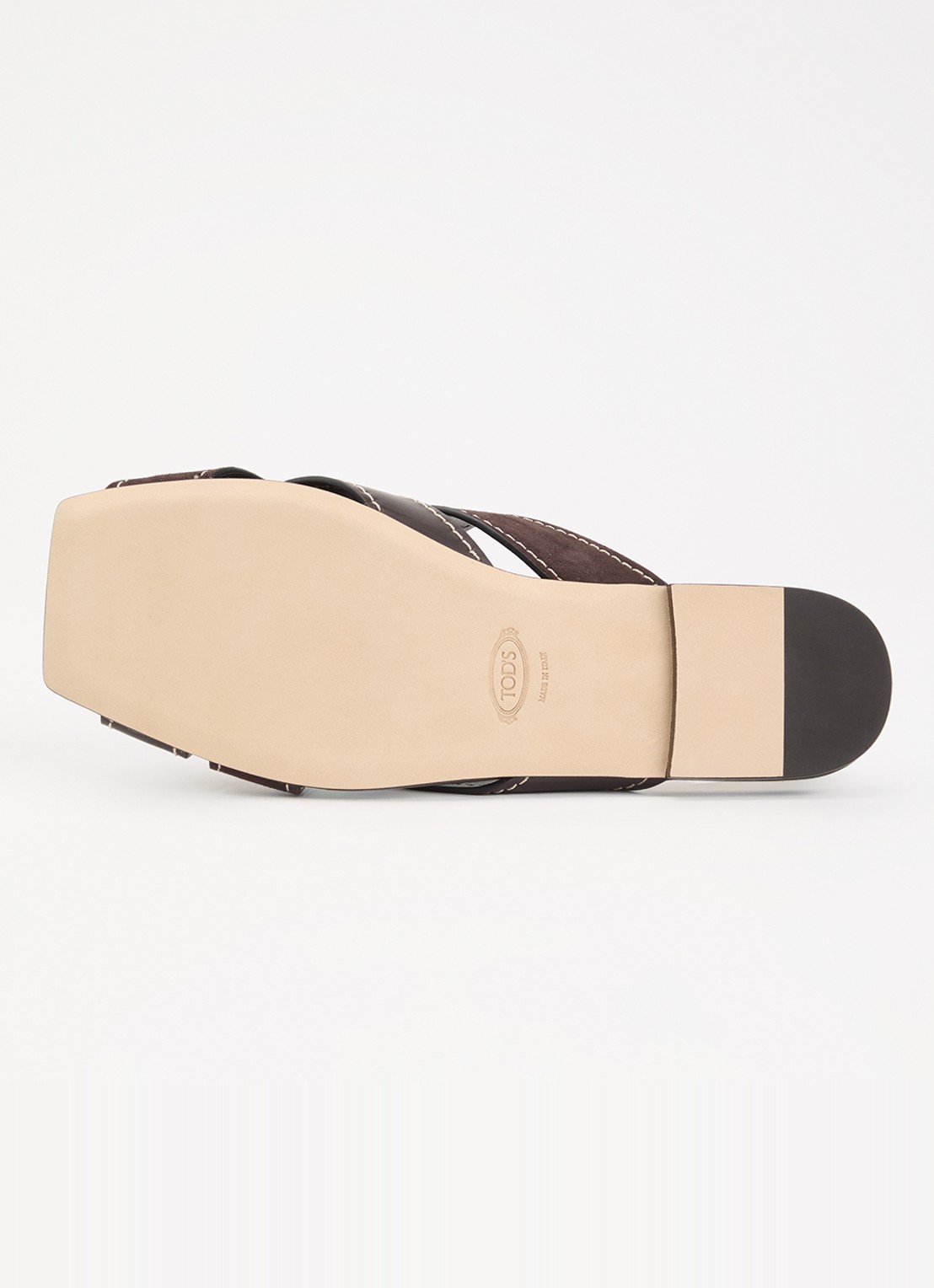 Tod's Sandaal van kalfsleer met details van suède - detail 5 donkerbruin