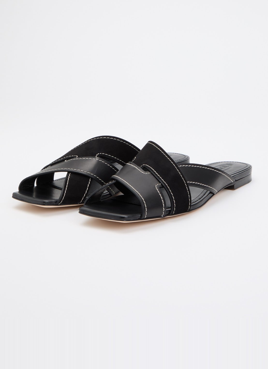 Tod's Sandaal van kalfsleer met details van suède - detail 3 zwart