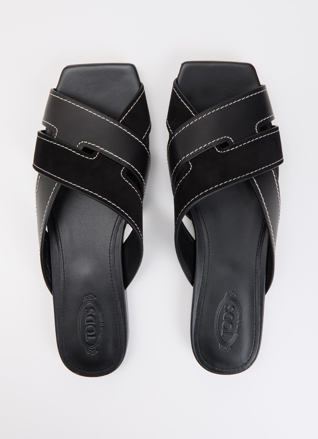 Tod's Sandaal van kalfsleer met details van suède - detail 4 zwart