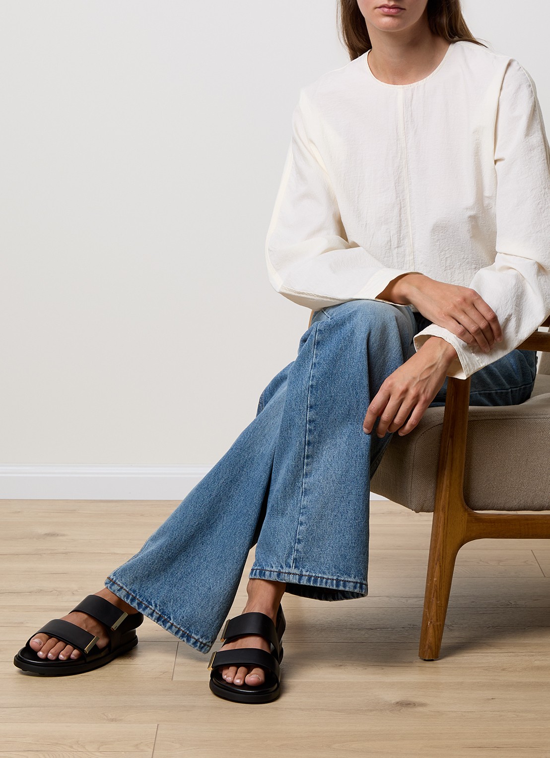 Tod's Sandaal van kalfsleer - voorkant 3 zwart