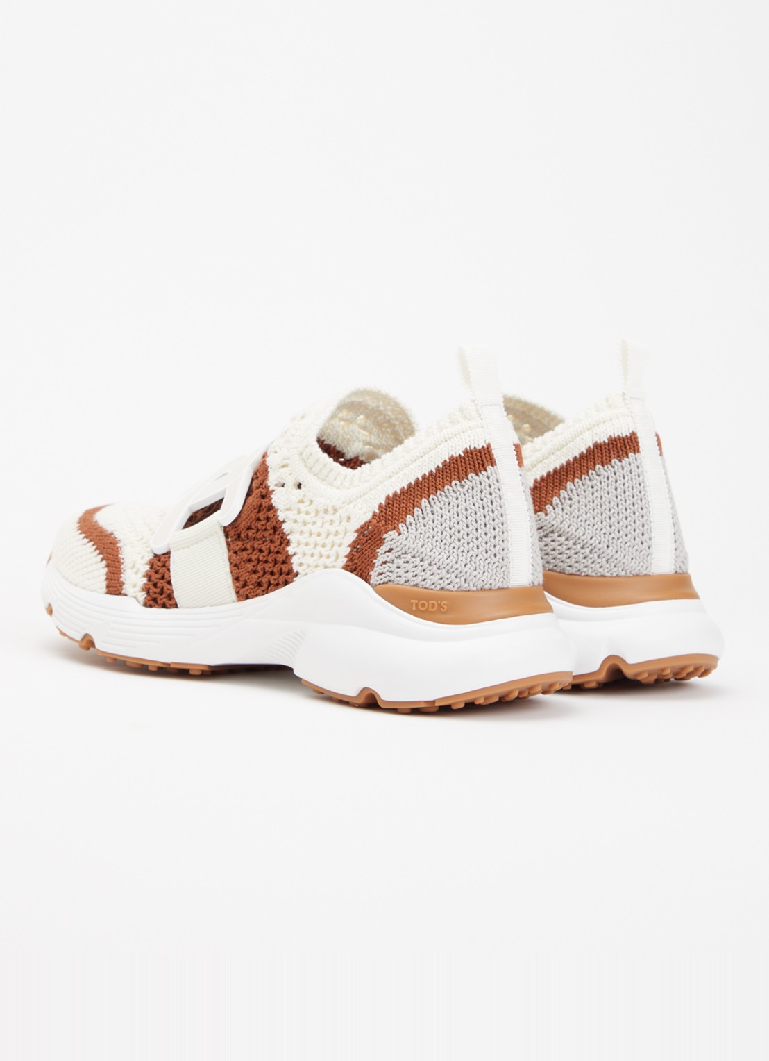 Tod's Sneaker met gebreid bovenwerk - achterkant 3 gebroken wit