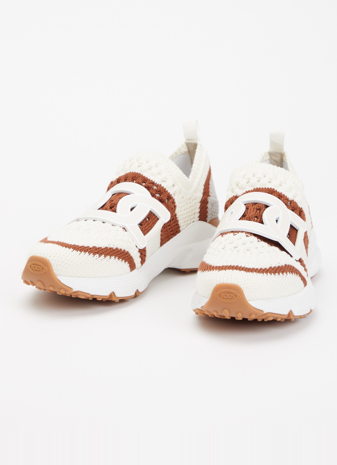 Tod's Sneaker met gebreid bovenwerk - detail 4 gebroken wit