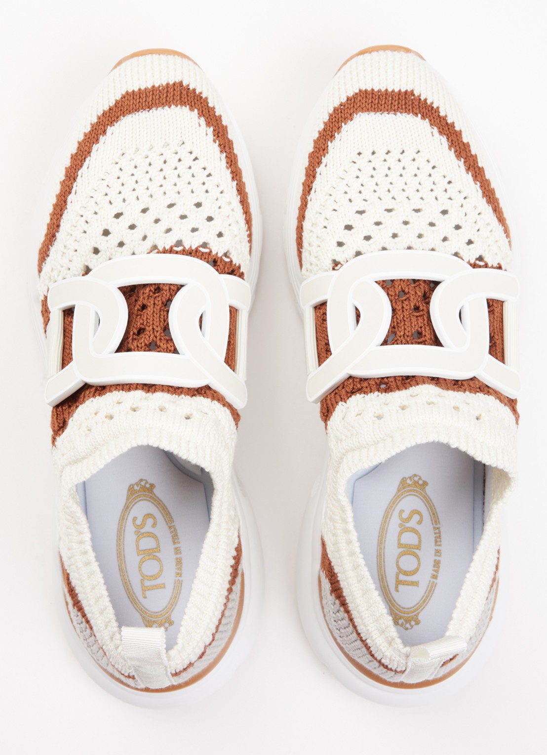 Tod's Sneaker met gebreid bovenwerk - detail 5 gebroken wit