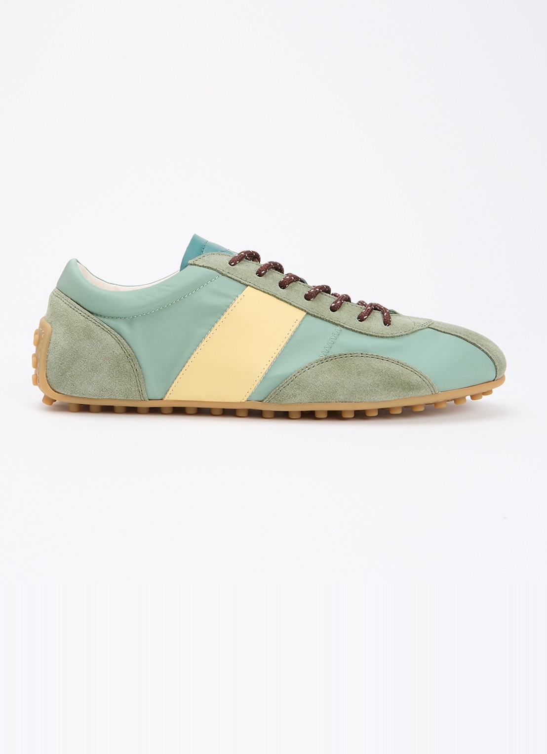 Tod's Sportiva sneaker met suède details - voorkant 2 lichtgroen