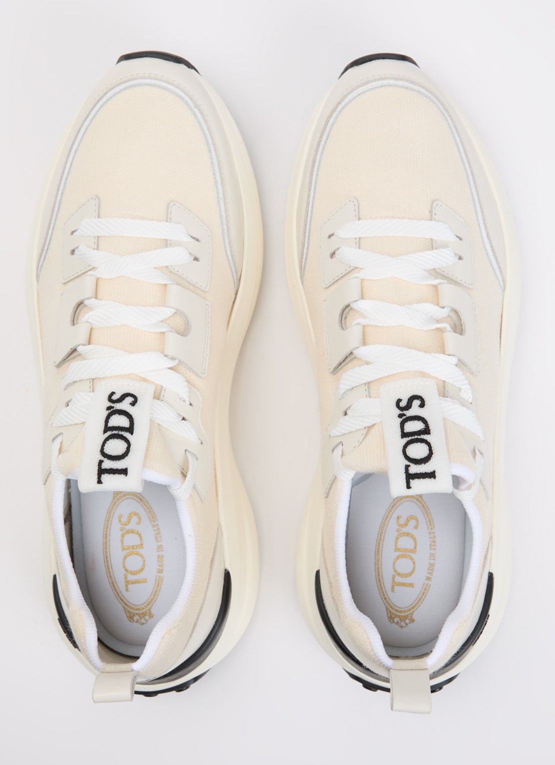 Tod's Sportiva sneaker van kalfsleer met logo  - detail 4 gebroken wit