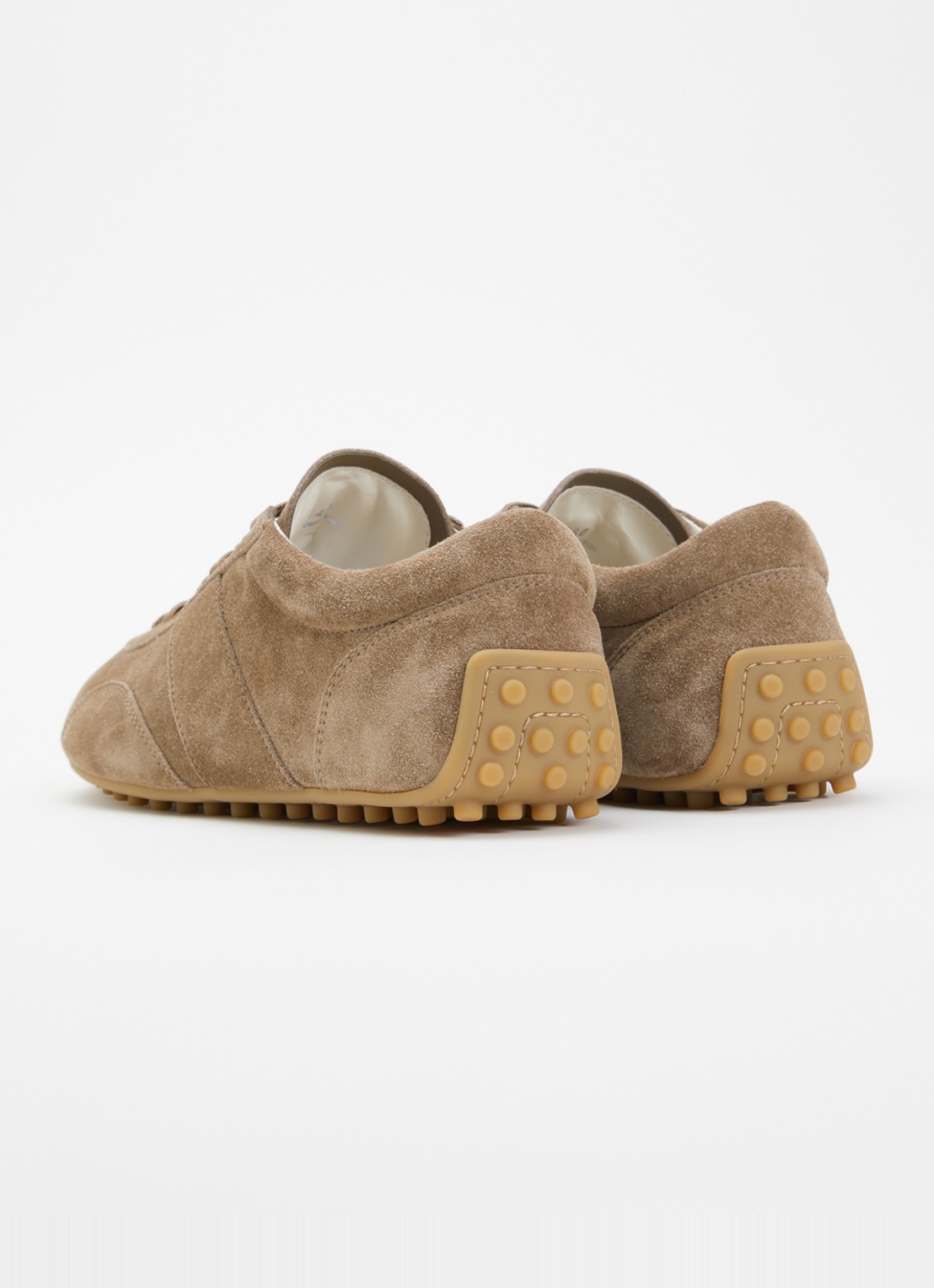 Tod's T-Marathon sneaker van kalfssuède - achterkant 2 lichtbruin