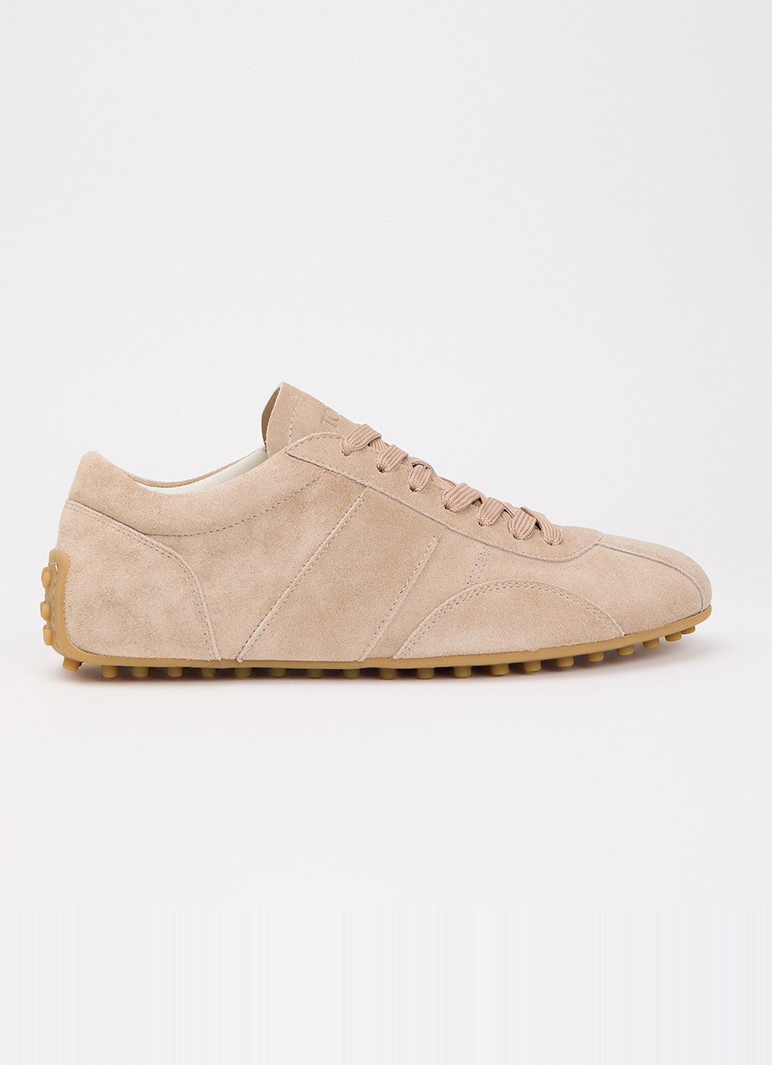 Tod's T-Marathon sneaker van kalfssuède - voorkant beige