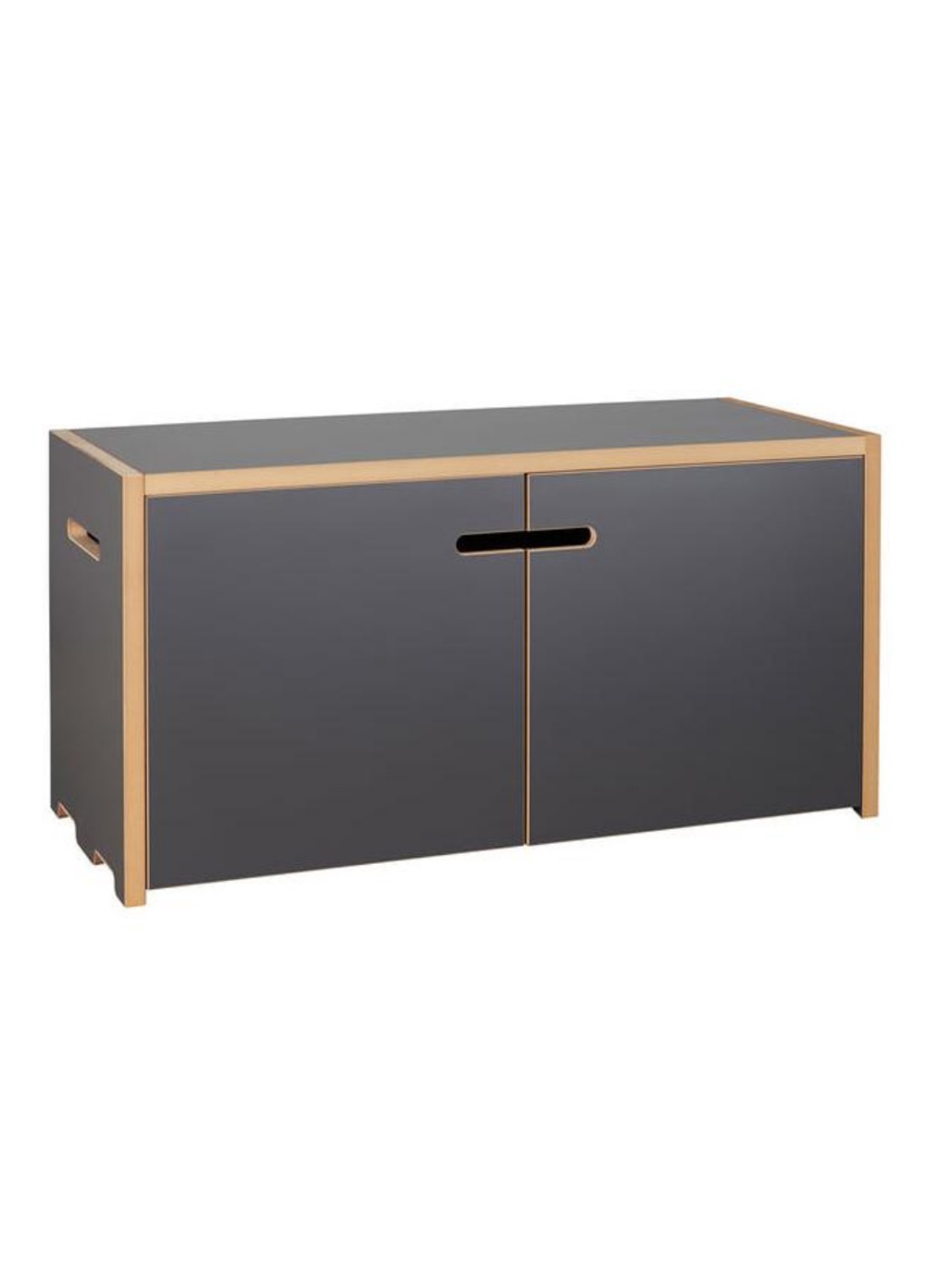 Tojo Hochstapler kast met deurtjes 76 x 38,3 cm - voorkant antraciet