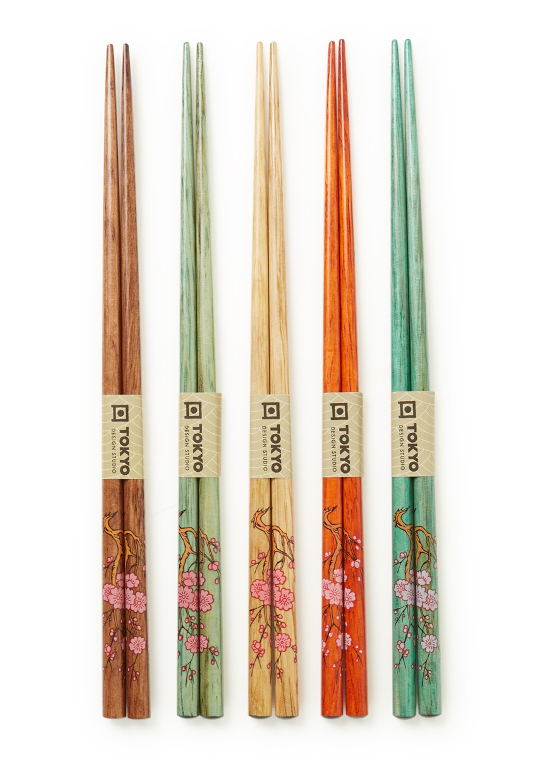 Tokyo Design Studio Chopsticks eetstokjes set van 5  - voorkant multicolor