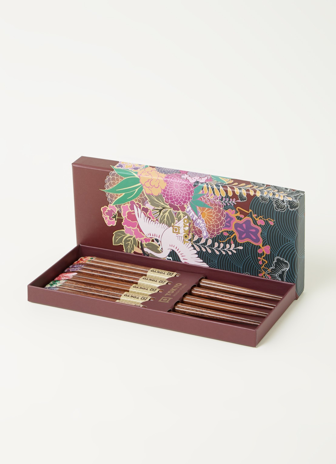 Tokyo Design Studio Chopsticks eetstokjes set van 5  - detail bruin
