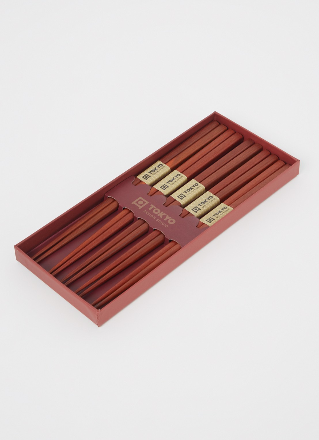 Tokyo Design Studio Chopsticks Giftset eetstokjes set van 5  - voorkant 3 bruin