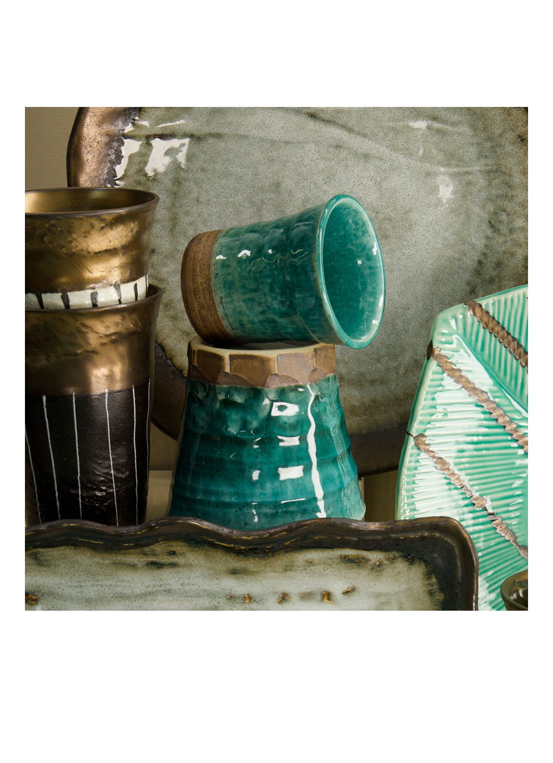 Tokyo Design Studio Craft theekopje 15 cl  - voorkant 2 turquoise