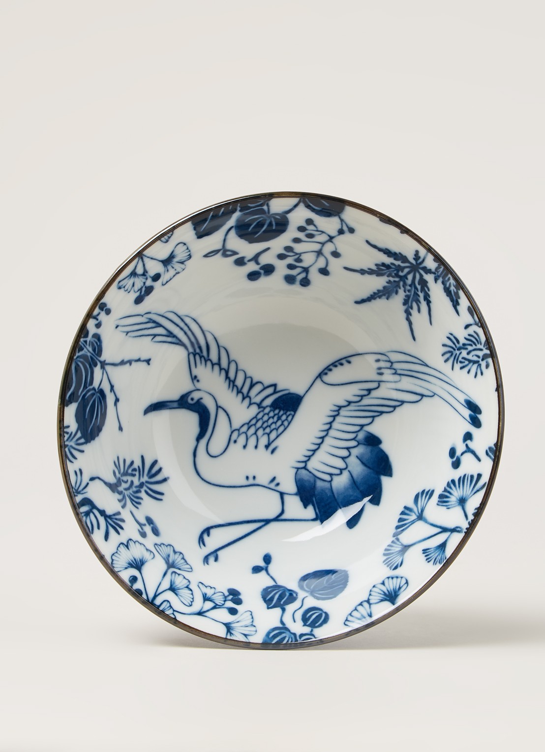 Tokyo Design Studio Flora Japonica Crane kom 15 cm - detail blauw