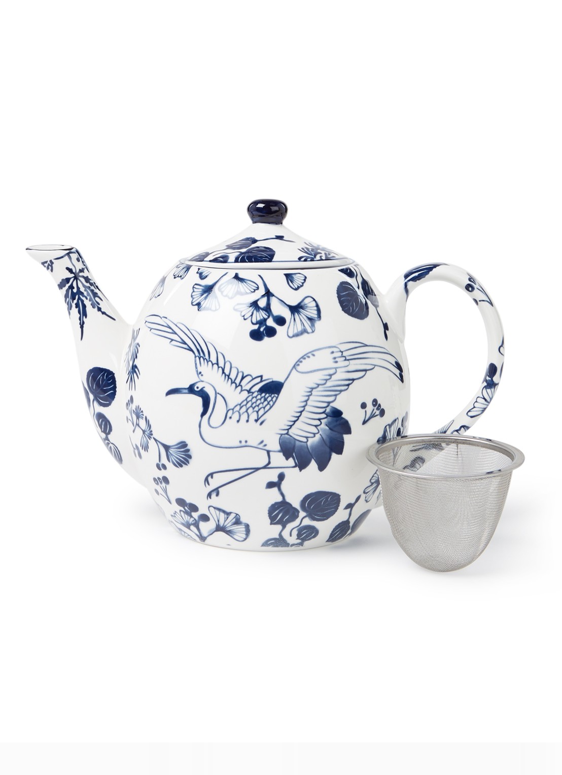 Tokyo Design Studio Flora Japonica Crane theepot 1,25 liter - voorkant wit
