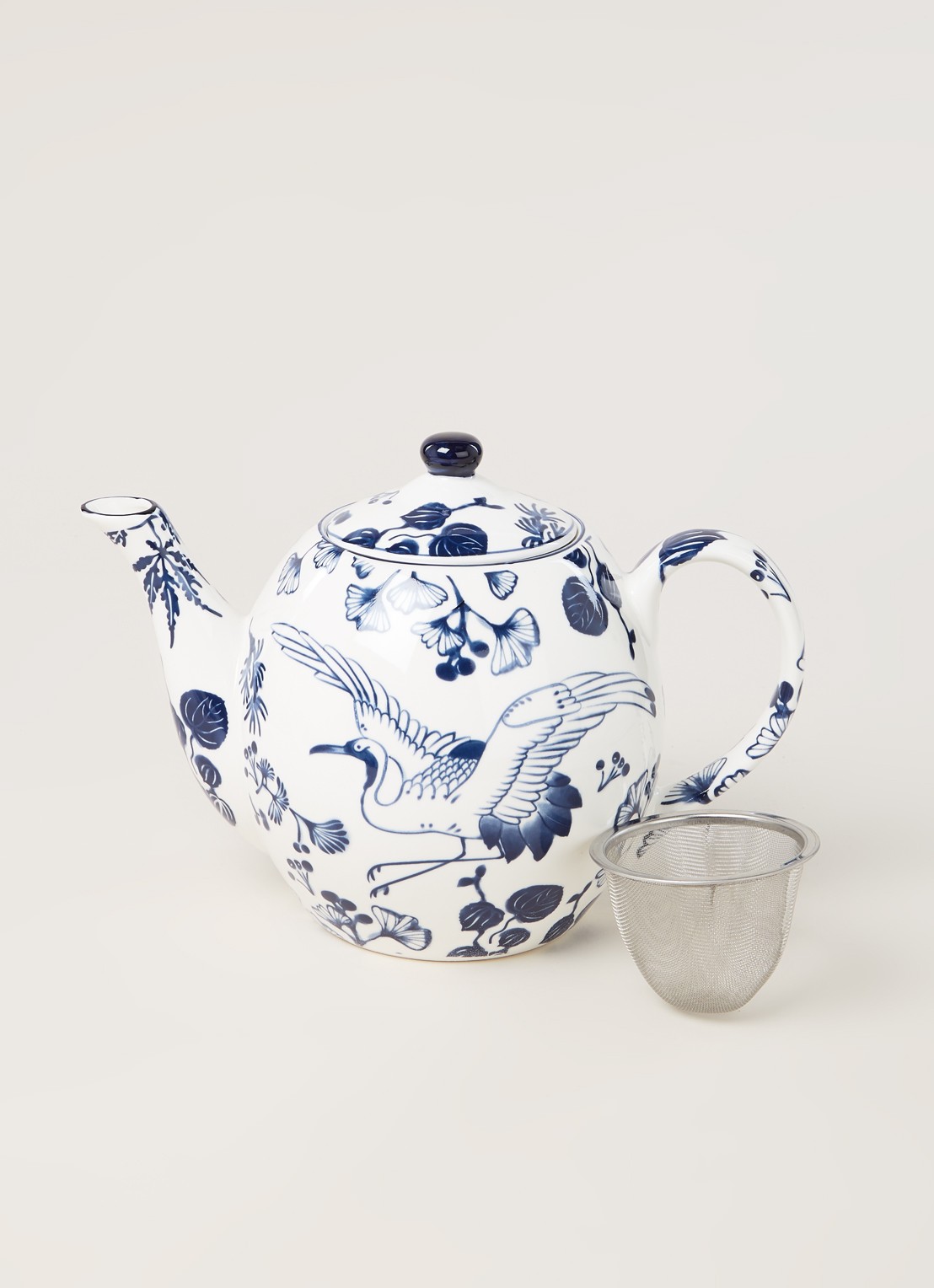 Tokyo Design Studio Flora Japonica Crane theepot 1,25 liter - voorkant 2 wit