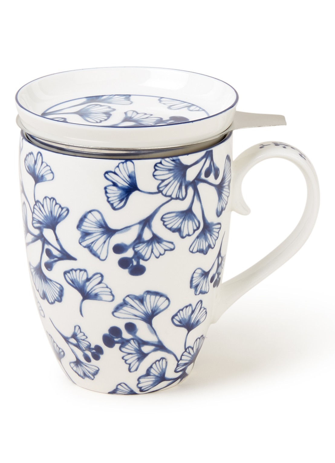 Tokyo Design Studio Flora Japonica Ginkgo mok met theezeef 3-delig - voorkant wit