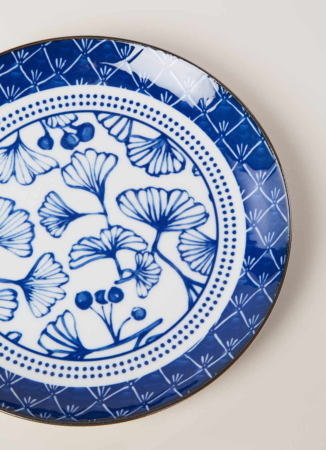 Tokyo Design Studio Flora Japonica Ginkgo ontbijtbord 20,5 cm - detail wit