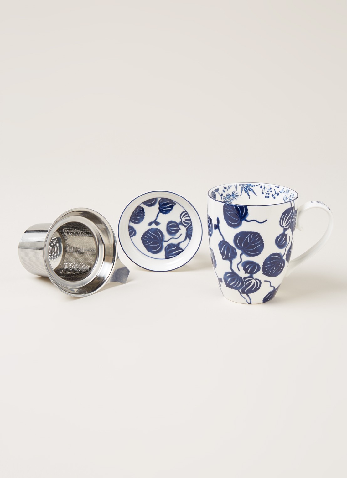 Tokyo Design Studio Flora Japonica Ivy mok met theezeef 3-delig - detail 2 wit