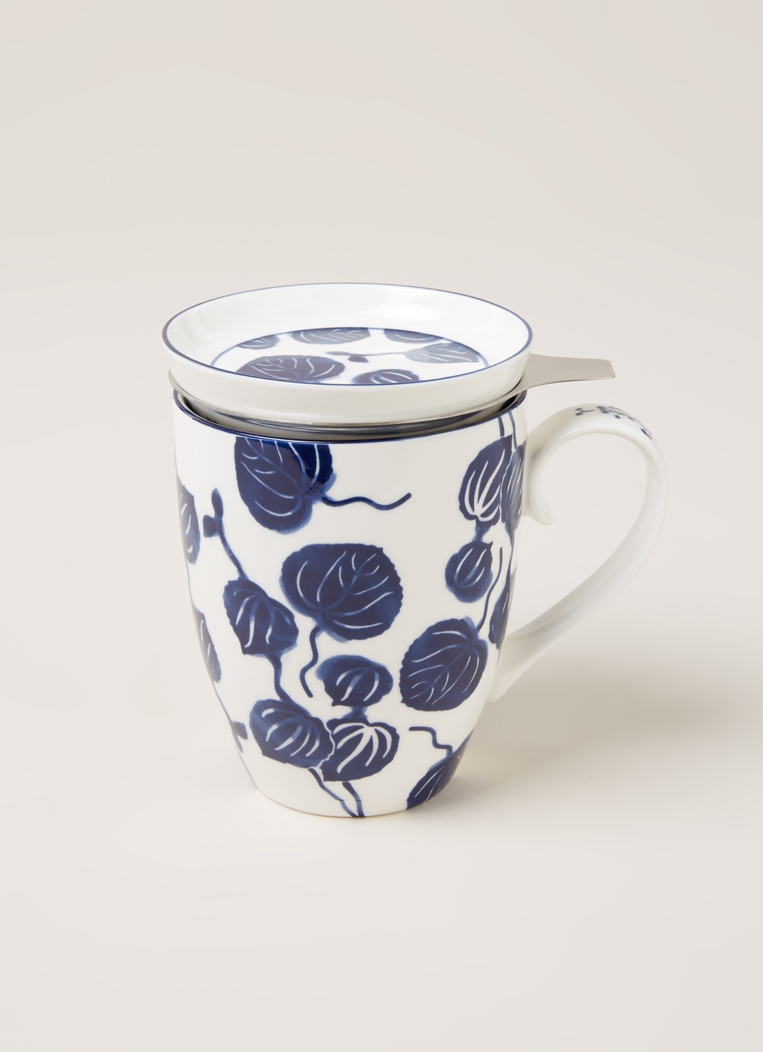 Tokyo Design Studio Flora Japonica Ivy mok met theezeef 3-delig - voorkant 4 wit