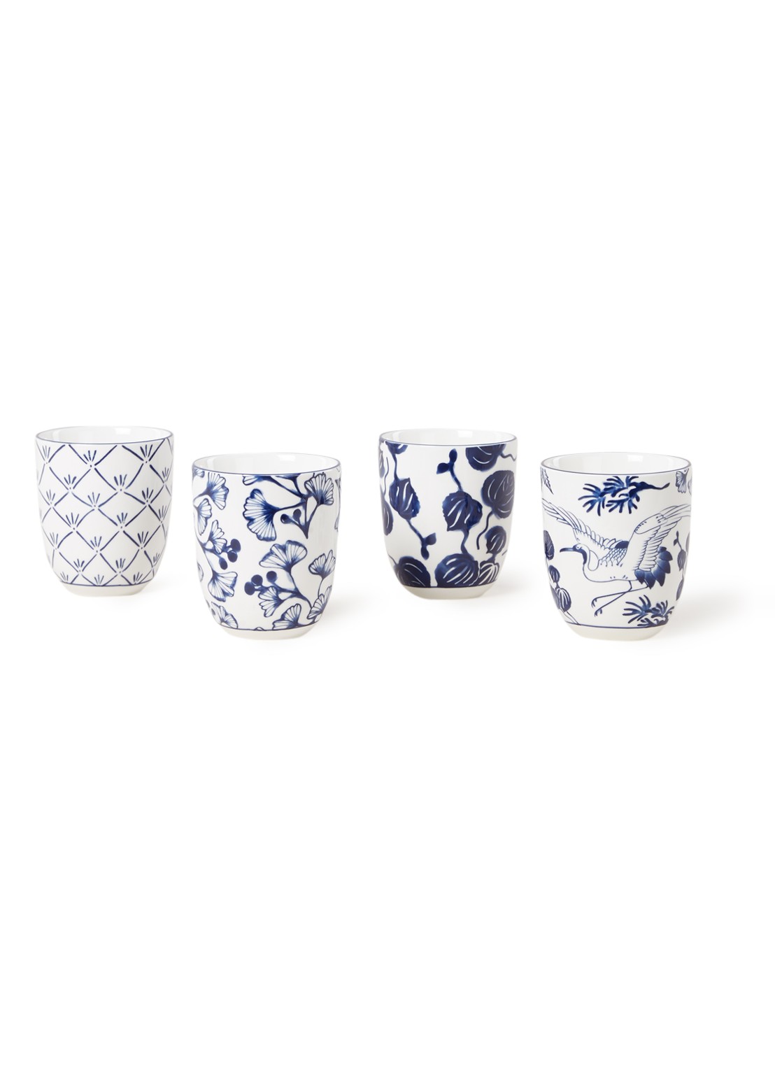 Tokyo Design Studio Flora Japonica kopje 17 cl set van 4 - voorkant wit