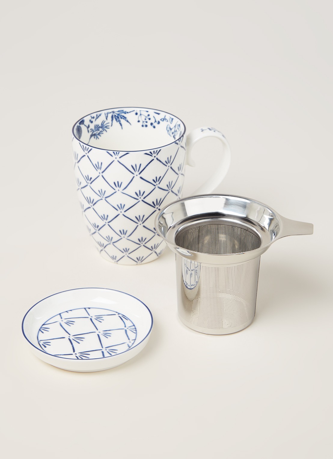 Tokyo Design Studio Flora Japonica Maple mok met theezeef 3-delig - detail wit