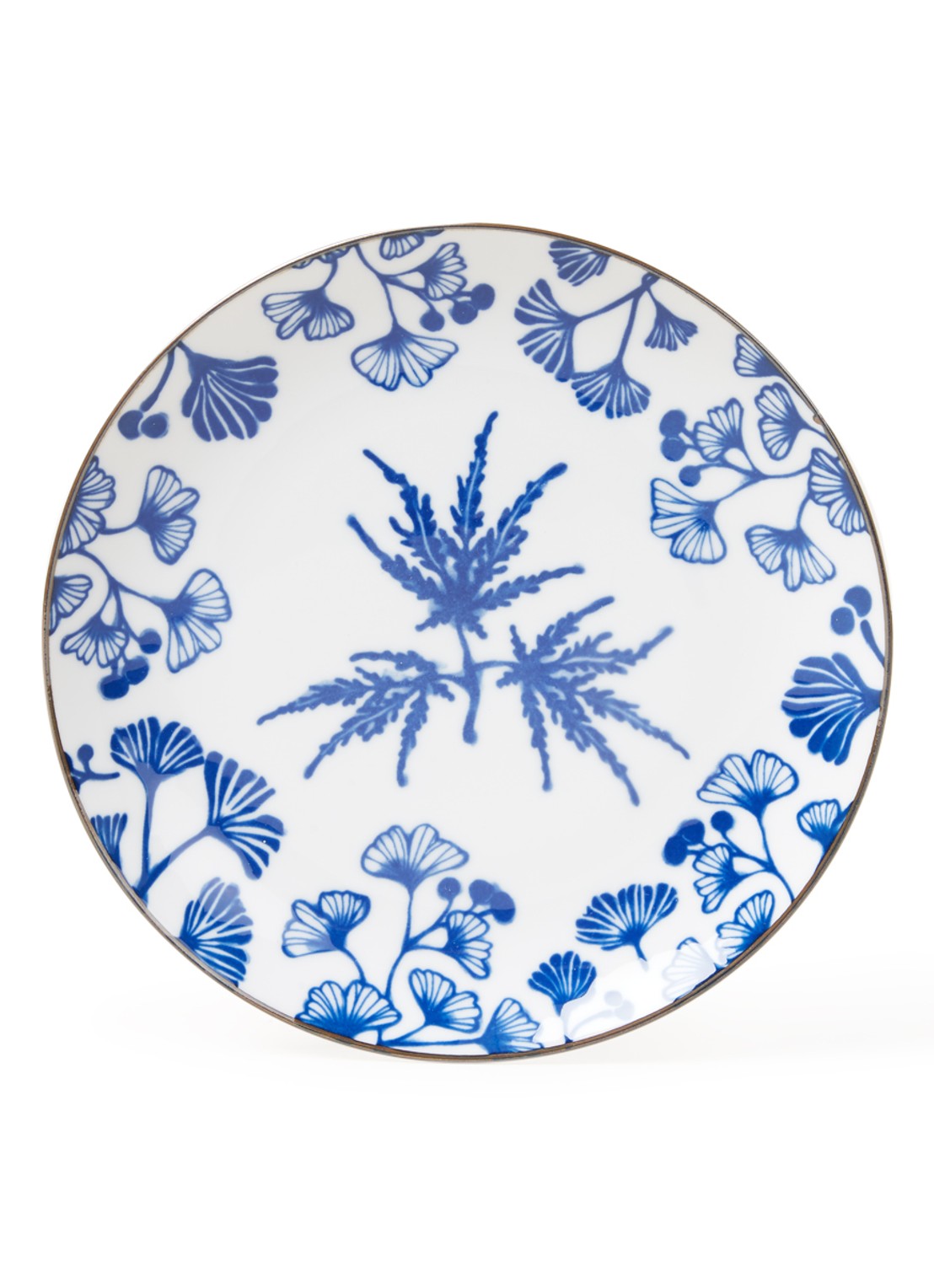 Tokyo Design Studio Flora Japonica Maple ontbijtbord 20,5 cm - voorkant 2 donkerblauw