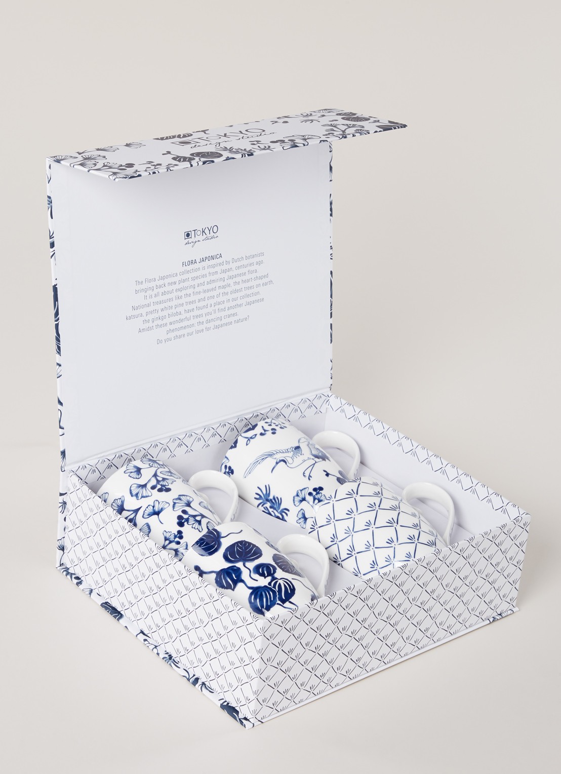 Tokyo Design Studio Flora Japonica mok 38 cl set van 4 - detail 3 wit