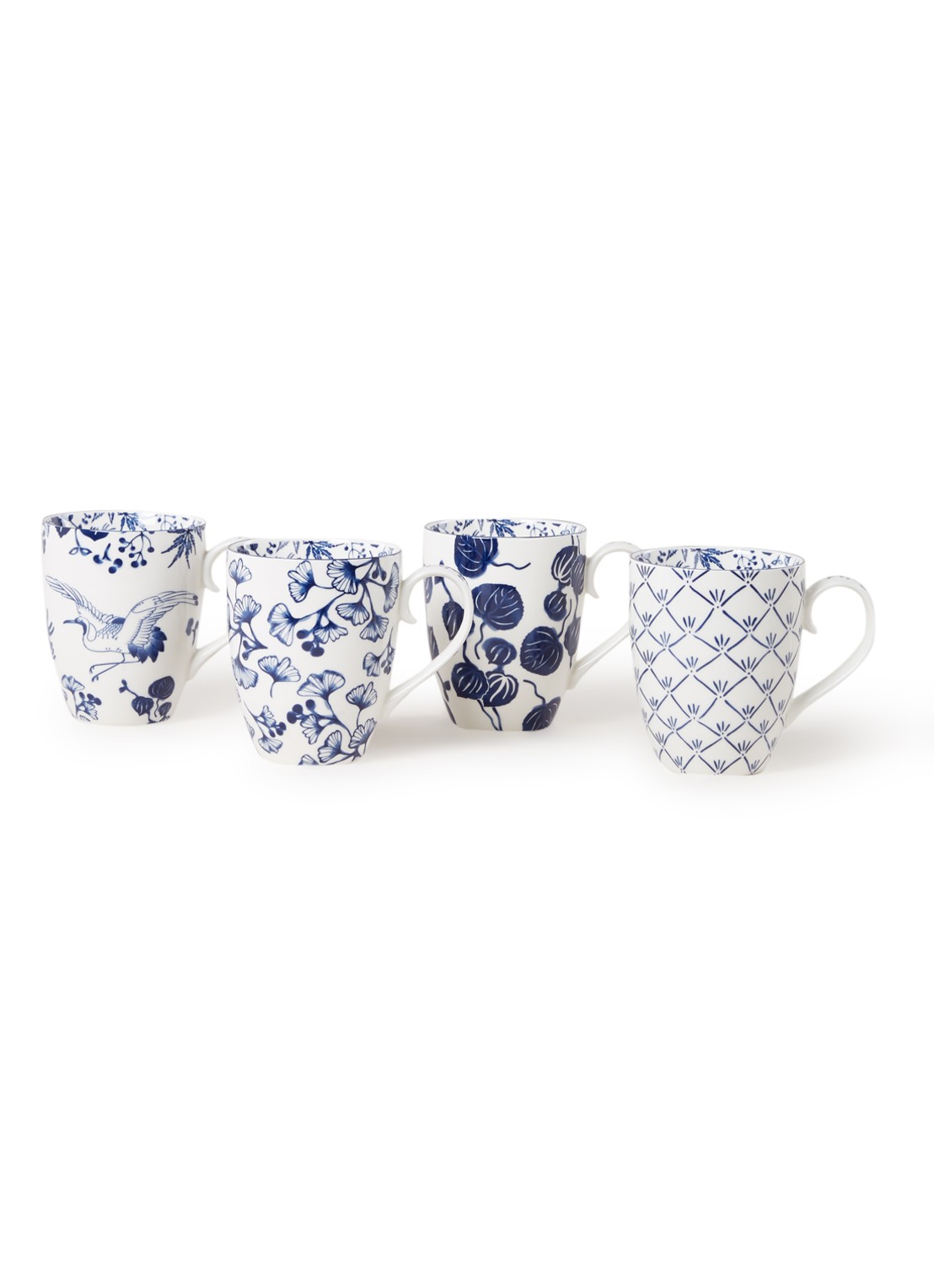 Tokyo Design Studio Flora Japonica mok 38 cl set van 4 - voorkant wit