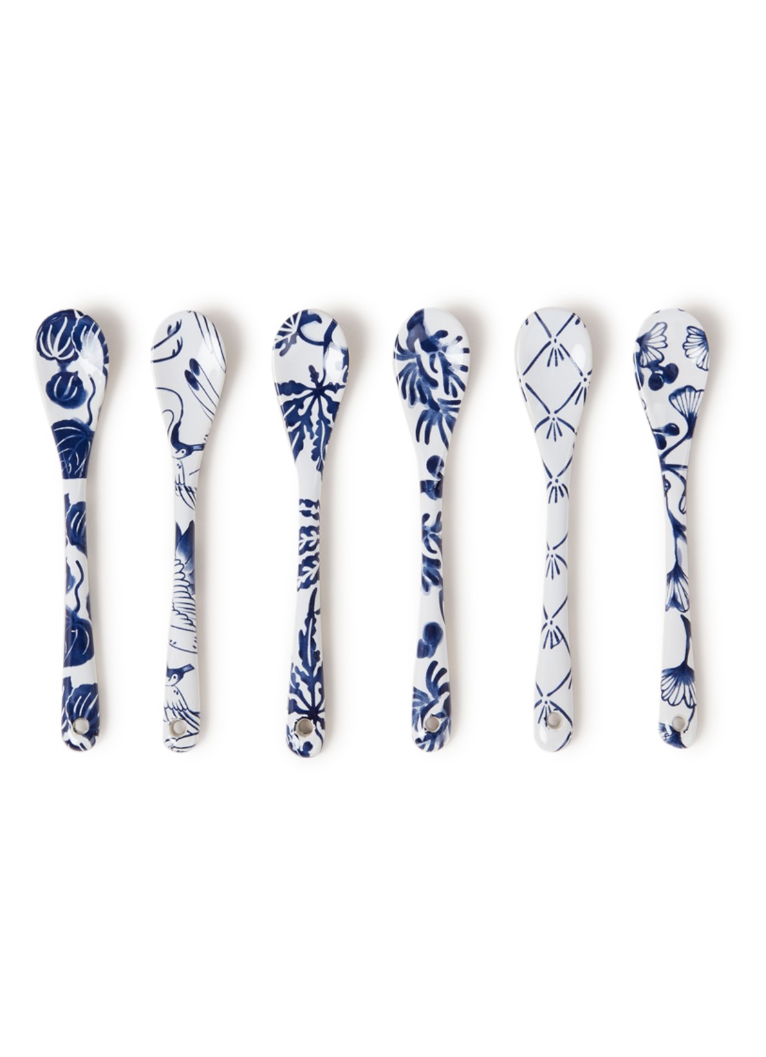 Tokyo Design Studio Flora Japonica theelepel set van 6 - voorkant wit