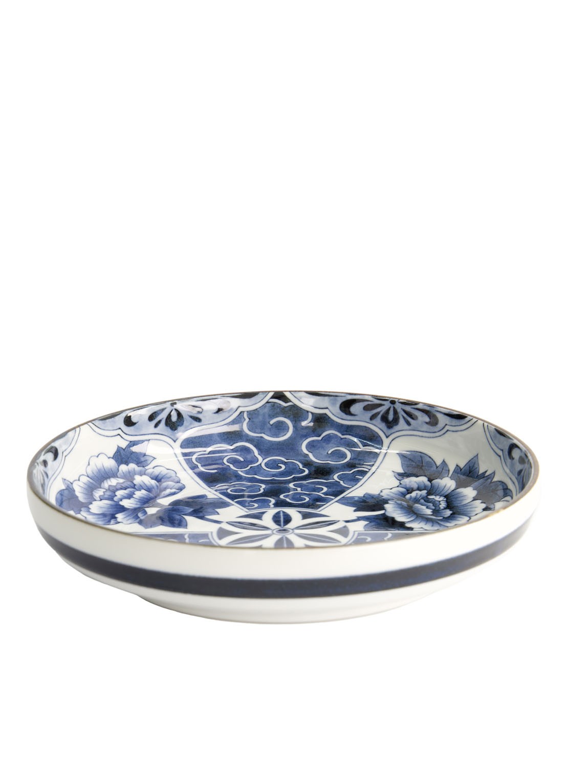 Tokyo Design Studio Mixed Bowls Unsai Botan diep bord 20 cm - voorkant blauw