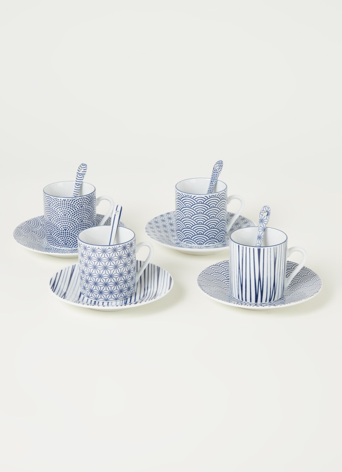 Tokyo Design Studio Nippon Blue espresso set 12-delig - voorkant 3 blauw