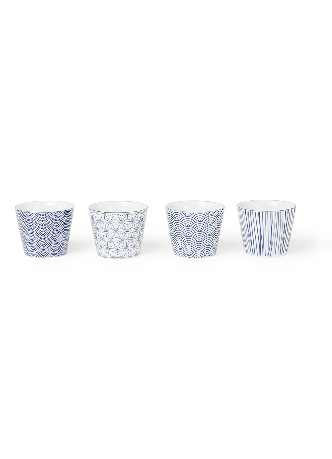 Tokyo Design Studio Nippon Blue kopje 18 cl set van 4 - voorkant 2 blauw