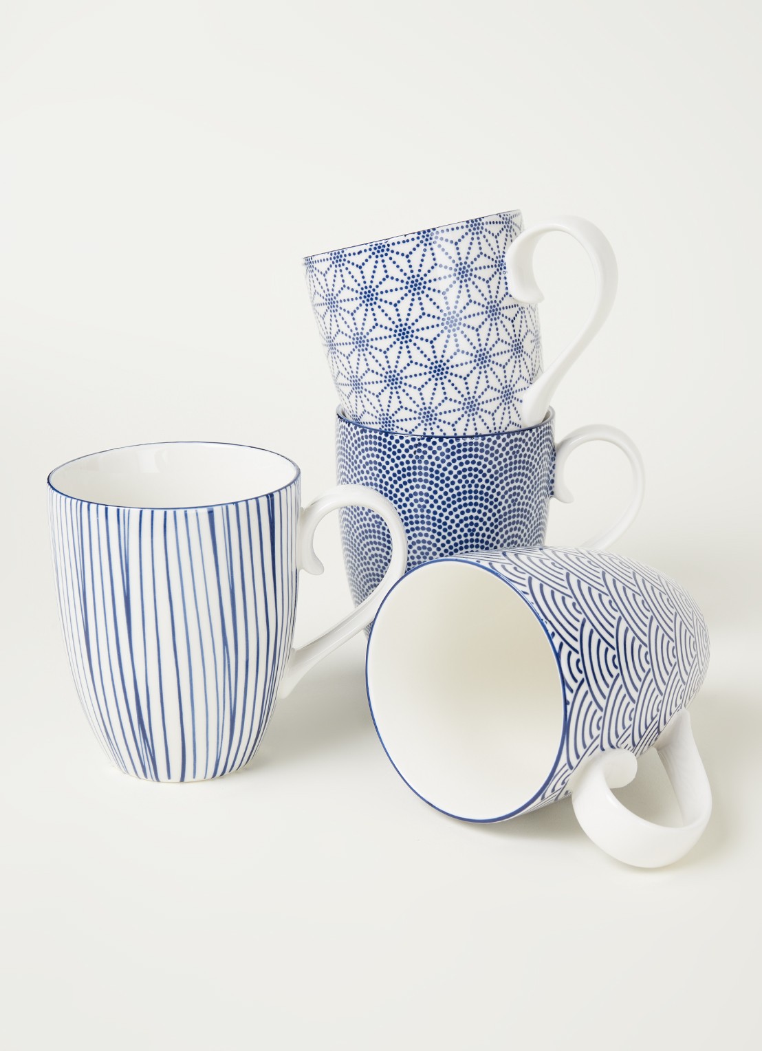 Tokyo Design Studio Nippon Blue kopje 38 cl set van 4 - detail blauw