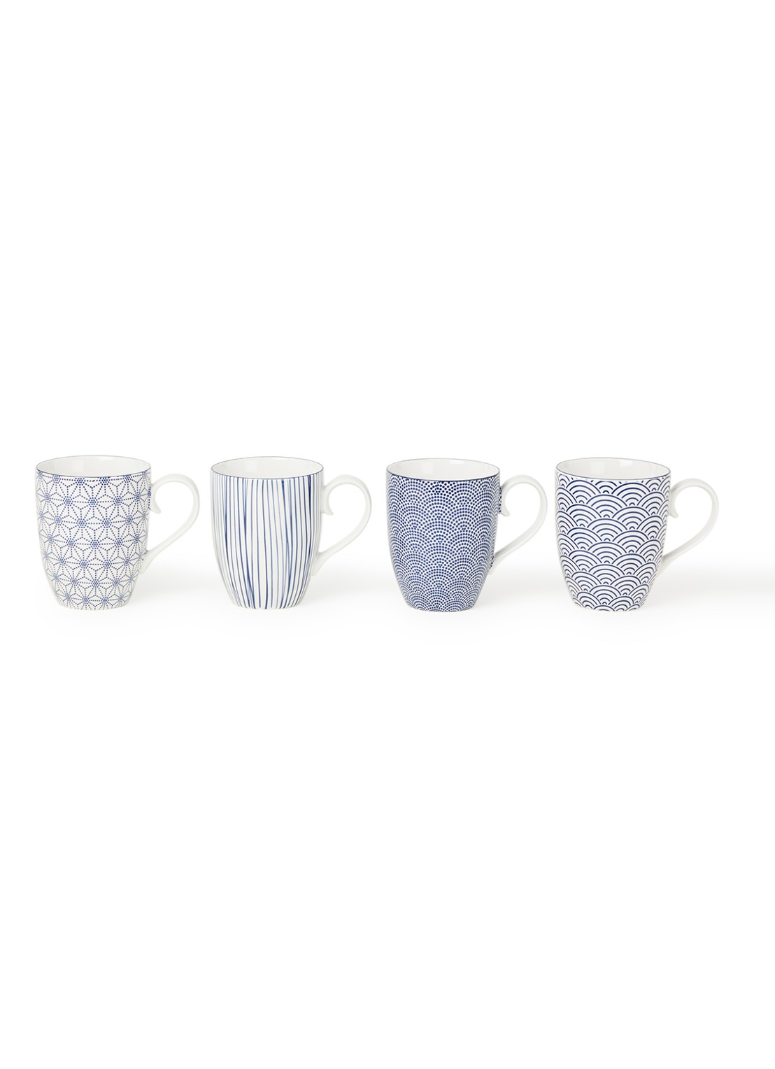 Tokyo Design Studio Nippon Blue kopje 38 cl set van 4 - voorkant 2 blauw