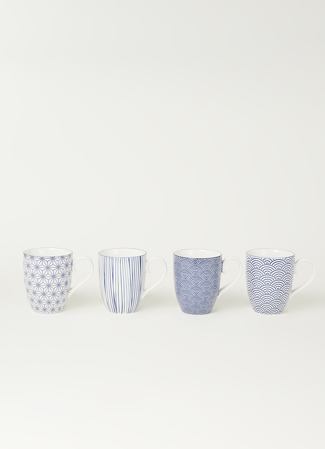Tokyo Design Studio Nippon Blue kopje 38 cl set van 4 - voorkant 3 blauw
