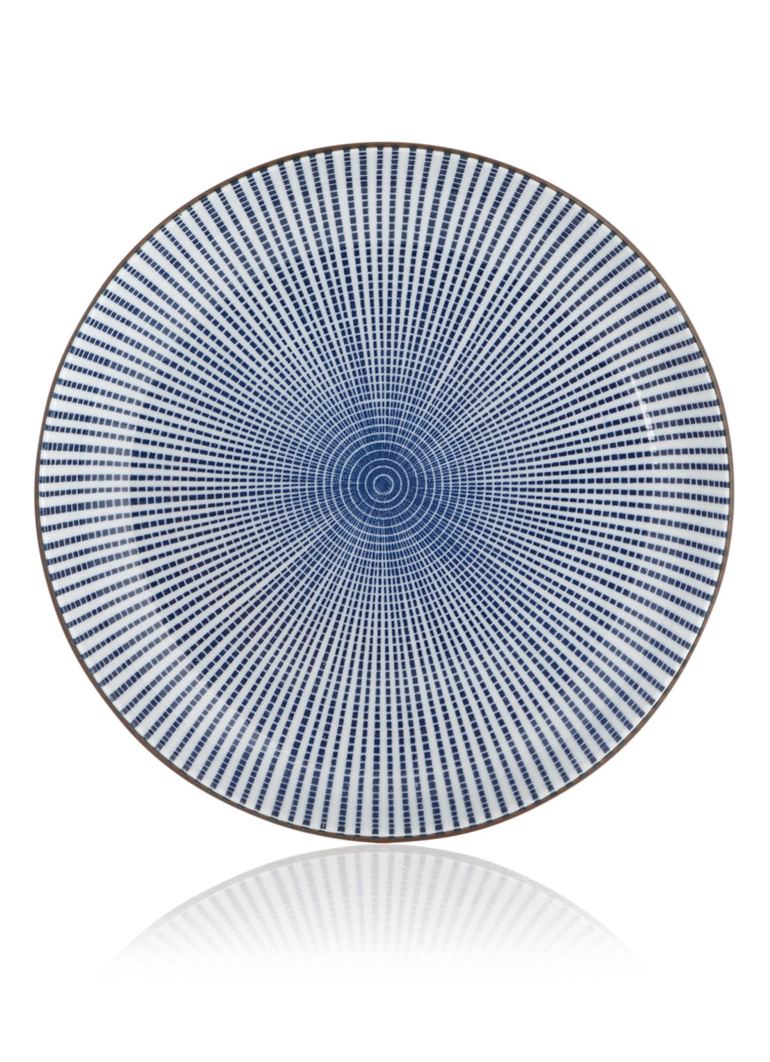 Tokyo Design Studio Sendan Blue Tokusa gebaksbordje 15 cm - voorkant donkerblauw