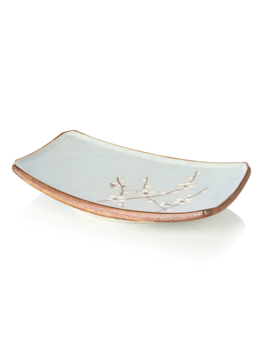 Tokyo Design Studio Soshun Blossom sushi bord 19 x 13 cm - voorkant 3 lichtblauw